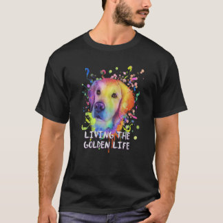 Camiseta Vivendo a Vida Dourada Humor de Golden Retriever