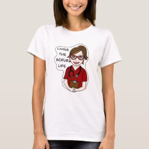 Camiseta Vivendo a vida escrupulosa Humor profissional mé