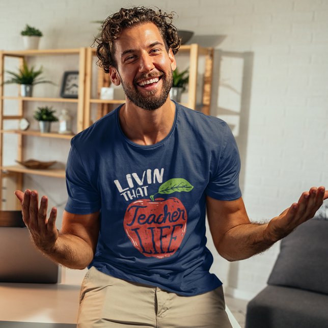 Camiseta Vivendo Aquela Vida De Professora De Volta À Escol (Back to School Living that Teacher Life Fun Matching T-Shirt)