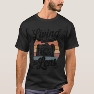Camiseta Vivendo Atrás Da Lente Fotógrafo Engraçado Fotogra