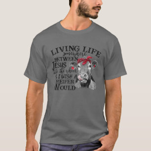 Camiseta Vivendo Em Algum Lugar Entre Jesus Leva A Roda