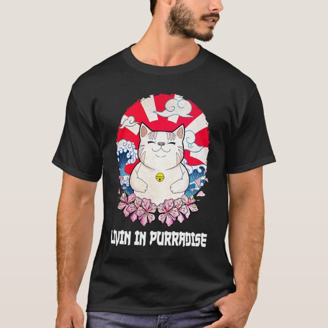 Camiseta Vivendo em Purradise Cat Hobby Kitten Pastime Cat  (Frente)