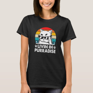 Camiseta Vivendo em Purradise Cat Lover Hobby Kitten Pastim