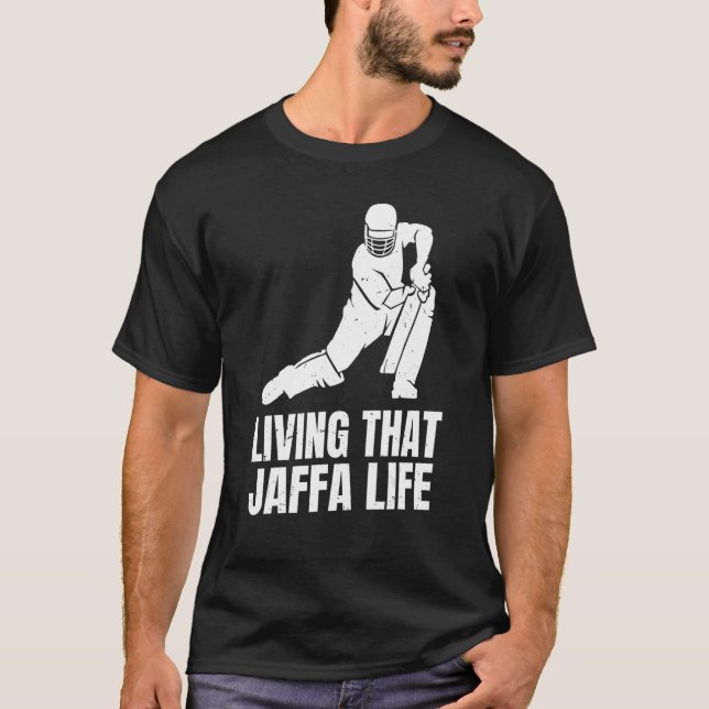 Camiseta Vivendo Essa Citação Da Vida De Jaffa Para Um Cric (Frente)