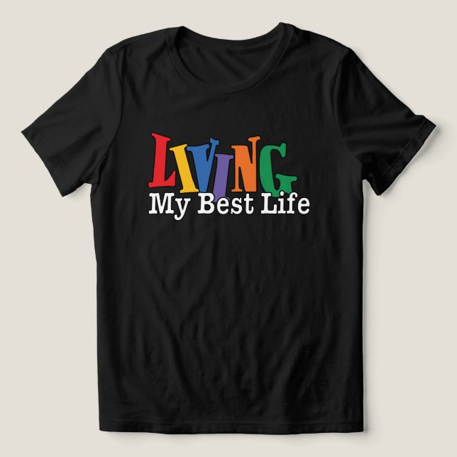 Camiseta Vivendo Minha Melhor Vida (Design frontal)