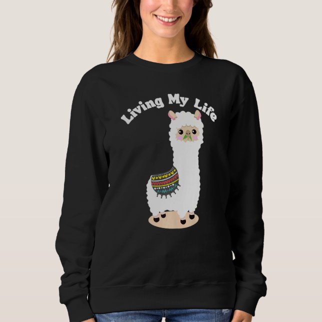 Camiseta Vivendo Minha Vida Guanaco Llama Vicuna Breeder Al (Frente)