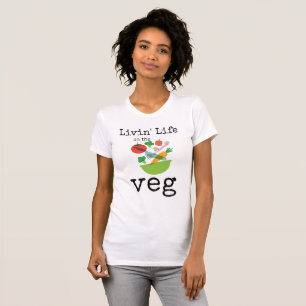 Camiseta Vivendo Na Veg Vegetarian Humor