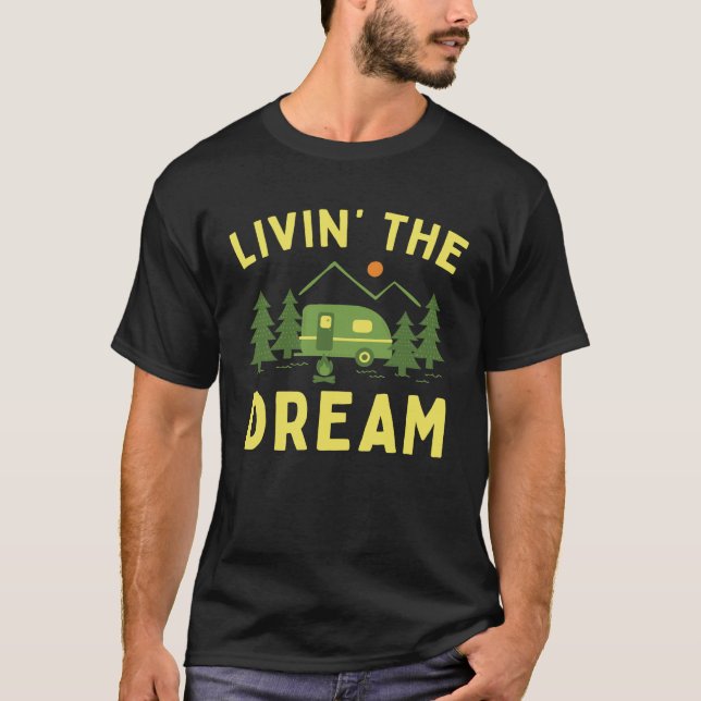 Camiseta Vivendo No Acampamento De Sonhos RV (Frente)