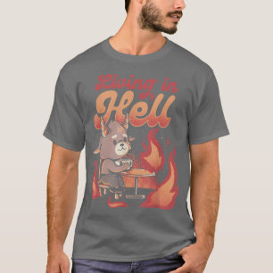 Camiseta Vivendo No Inferno, Satã Engraçada Figurino De Hal