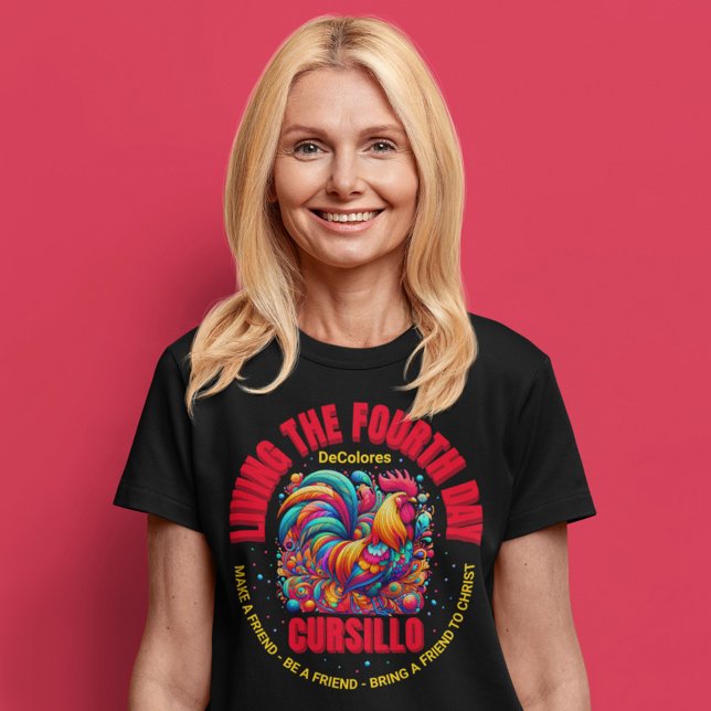 Camiseta Vivendo No Quarto Dia O Galo Cursillo DeColores (Criador carregado)