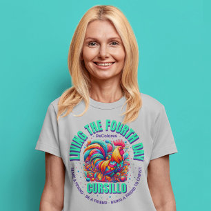 Camiseta Vivendo No Quarto Dia O Galo Cursillo DeColores