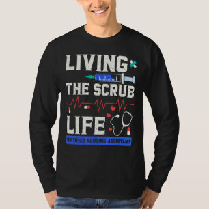 Camiseta Vivendo o Assistente de Enfermagem Certificada de