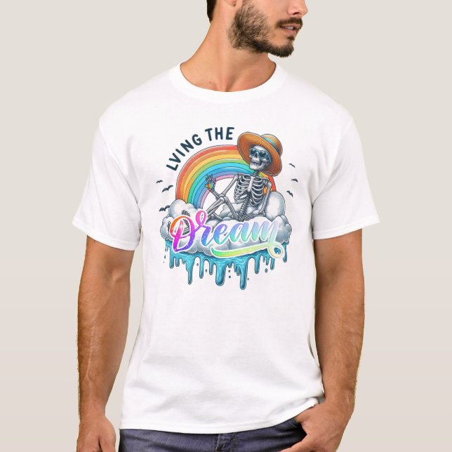 Camiseta Vivendo O Sonho - Esqueleto (Frente)