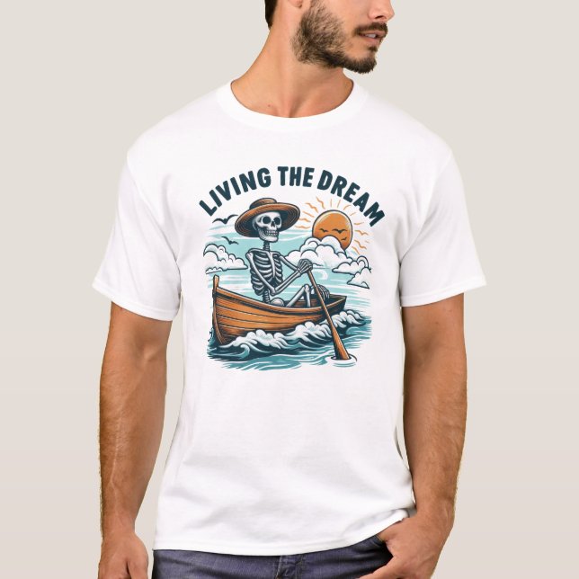 Camiseta Vivendo O Sonho - Esqueleto (2) (Frente)