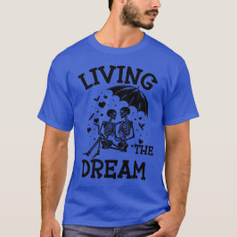 Camiseta Vivendo O Sonho, Skeleton Beach Engraçado