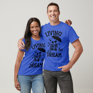 Camiseta Vivendo O Sonho, Skeleton Beach Engraçado