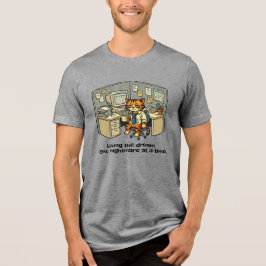 Camiseta Vivendo o sonho. Um pesadelo de cada vez.