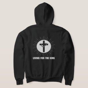 Camiseta Vivendo para o Cheio Rei Unisex-Zip Hoodie