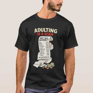 Camiseta Viver como adulto é uma farsa Vida sarcástica de m