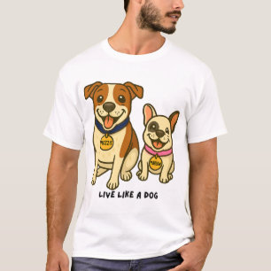 Camiseta Viver Como um Cão Mozzie e Marlow