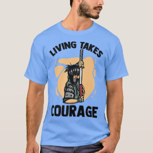 Camiseta Viver É Coragem Verdadeira - Anime Ninjas - Manga
