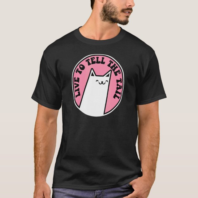 Camiseta Viver Para Contar a Cauda Pun Kitty Gato 1 (Frente)