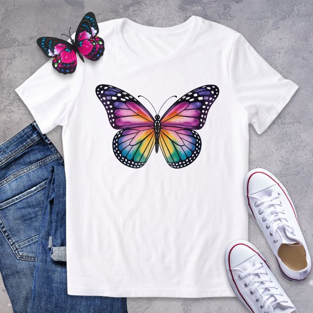 Camiseta Vivid Rainbow Butterfly (Criador carregado)