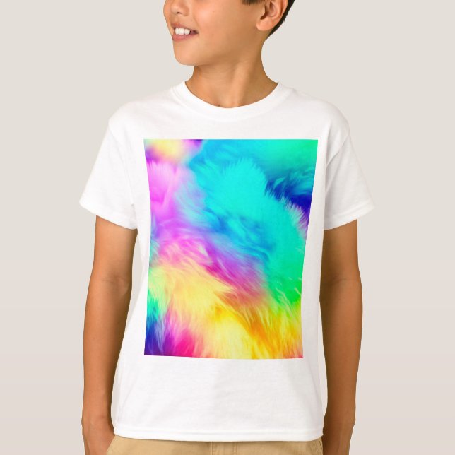 Camiseta Vivid Rainbow Fluffy Fur Texture-75201 (Frente)