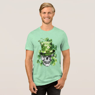 Camiseta Vivid Skull with Green Hat Illustration