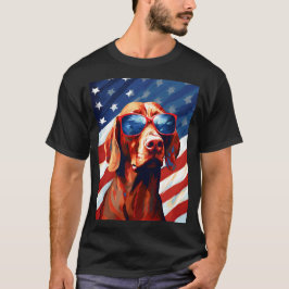 Camiseta Vizsla 4 de julho bandeira americana