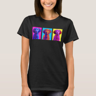 Camiseta Vizsla Artística Colorida Aniversário Para Criança