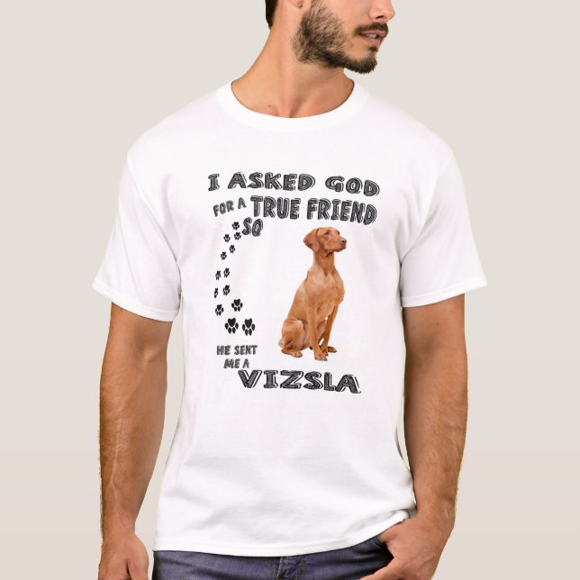 Camiseta Vizsla Dog Cita Pai Mãe, Figurino Branco Húngaro V (Frente)