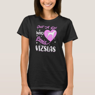 Camiseta Vizsla Dog Heart Shape Vintage Apenas Uma Menina Q