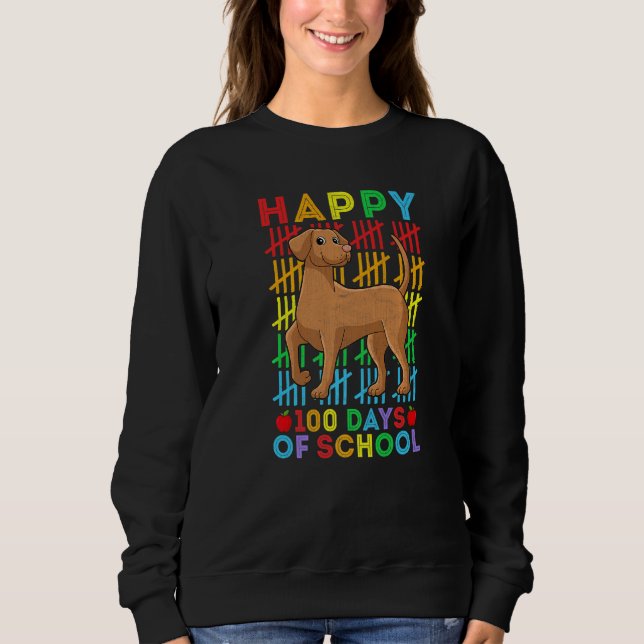 Camiseta Vizsla Dog Lovers Teacher Student Happy 100 Days o (Frente)