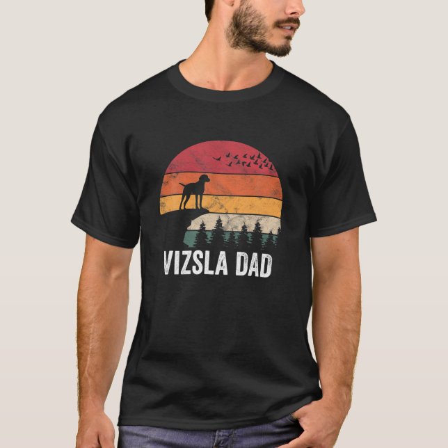 Camiseta Vizsla Dog Sunset Retro Style for Men Women T Shir (Frente)