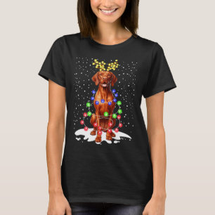 Camiseta Vizsla Dog Xmas Luzes de Natal Feias