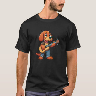 Camiseta Vizsla Guitarra Cachorro Música Divertida