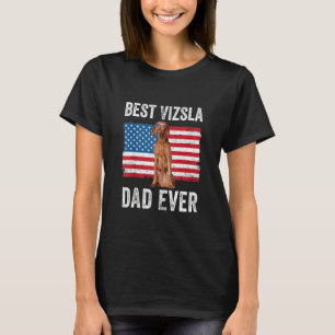 Camiseta Vizsla Pai American Flag Vizsla Dog Proprietário 4