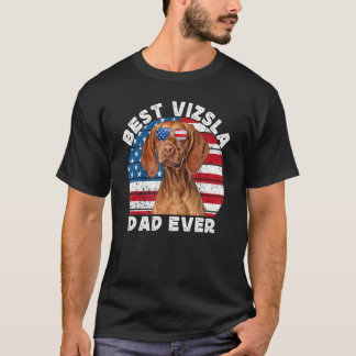 Camiseta Vizsla Pai Para Homens Húngaros Vizsla American Fl