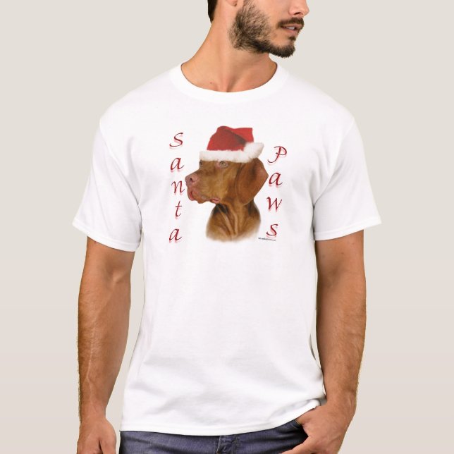 Camiseta Vizsla Papais noeis Paws (Frente)