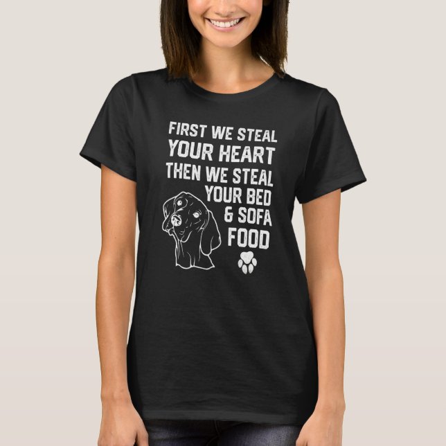 Camiseta vizsla Steal Your Heart Steal Your Bed and Sofa fo (Frente)