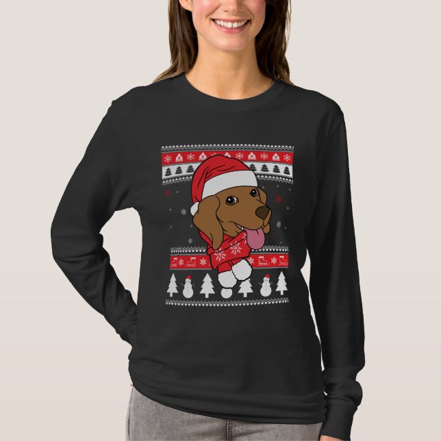 Camiseta Vizsla Ugly Christmas (Frente)