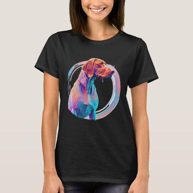 Camiseta Vizsla Vaporwave - Estética Retrowave (Frente)