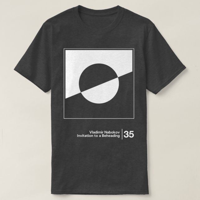 Camiseta Vladimir Nabokov Trabalho de arte minimalista (Frente do Design)