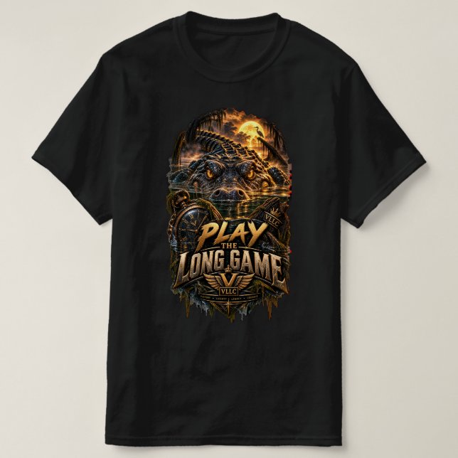 Camiseta VLLC Play The Long Game Motivation Crocodile Graph (Frente do Design)