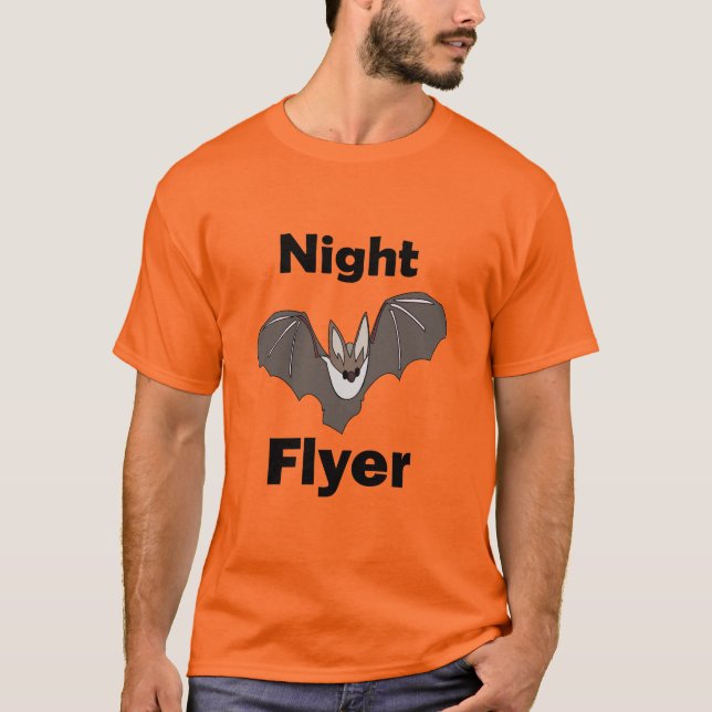 Camiseta Voador Noturno de Morcego Fofo e Assustador  (Frente)