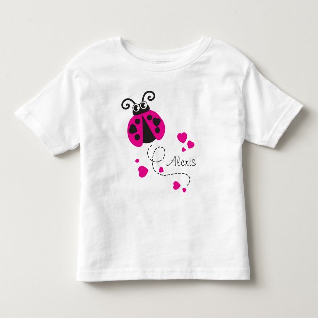 Camiseta voadora corações cor-de-rosa (Frente)