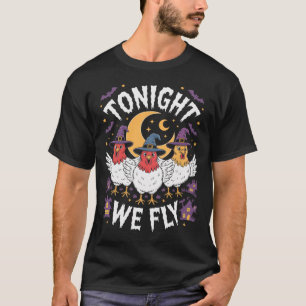Camiseta Voamos Hoje à Noite Bruxa de Halloween Fantasia de