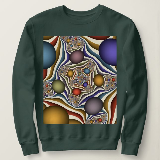 Camiseta Voando, Arte Fractal Moderna Abstrato Colorida (Frente do Design)