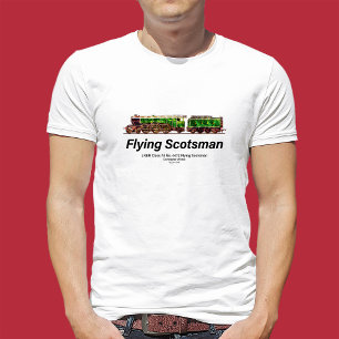 Camiseta Voando escocês Vapor Comboio Inglês Locomotiva